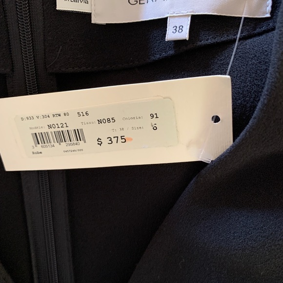 NWT Gerard Darrel Size 6 Black Cap Sleeve Dress - Picture 7 of 10